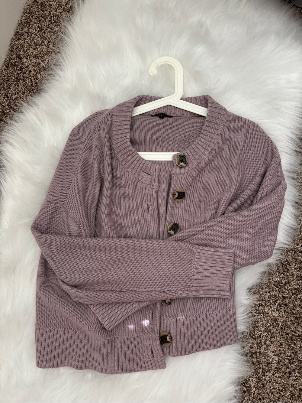 Quince Dusty Mauve Button-Front Women’s Cardigan